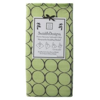 SwaddleDesigns Lightweight Marquisette Swaddling Blanket   Lime with Brown Mod