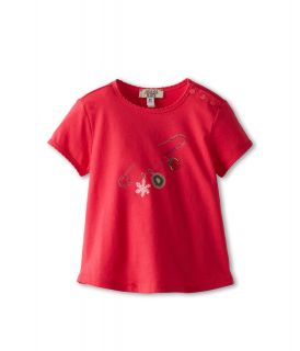 Armani Junior S/S T Shirt With Saftey Pin Girls T Shirt (Pink)