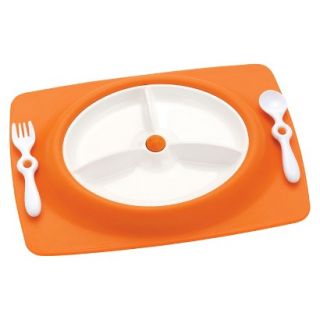 Mate Stay Put Mat Plate and Utensil Set   Orange by Skip Hop