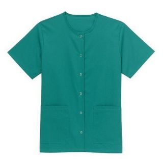 Medline Ladies Snap Front Scrub Top with Two Pockets   Emerald (Small)