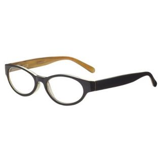 ICU Black Cat Eye with Gold Interior Reading Glasses With Case   +1.5