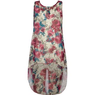 Floral Girls Extreme Hi Low Tank Turquoise Combo In Sizes X Small, X 