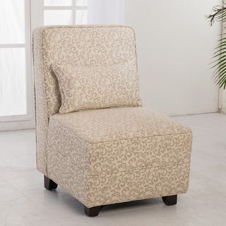Fennix Natural Floral Print Armless Slipper Chair