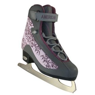 American Ladies Softboot Figure Skate   Grey and Plum (8)