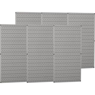 Wall Control Industrial Metal Pegboard   Gray, Six 16 Inch x 32 Inch Panels,