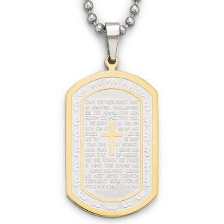Mens Lords Prayer Dog Tag Stainless Steel