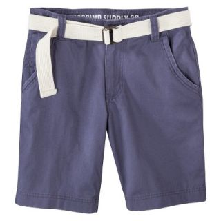 Mossimo Supply Co. Mens Belted Flat Front Shorts   Tear Drop Blue 40