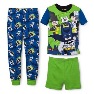 Batman Boys 3 Piece Short Sleeve Pajama Set   Blue 10
