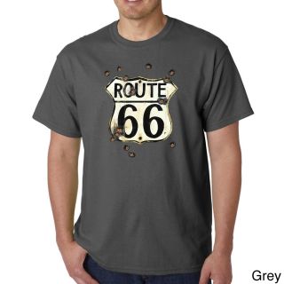 Los Angeles Pop Art Mens Route 66 Bullet Hole T shirt Grey Size S