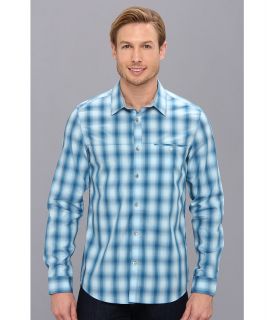 Calvin Klein Ombre Grid Plaid L/S Shirt Mens Long Sleeve Button Up (Navy)