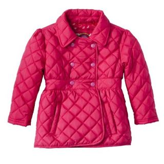 Dollhouse Infant Toddler Girls Quilted Trench Coat   Fuchsia 2T