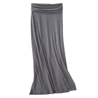 Merona Womens Knit Maxi Skirt w/Ruched Waist   Heather Gray   XL
