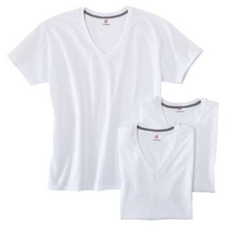 Hanes Mens 3pk ComfortBlend V Neck Undershirts   White S