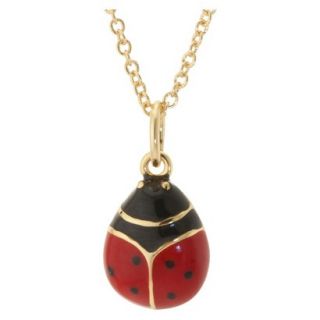 Gold Plated and Enamel over LadyBug Pendant with Chain   Red (18)