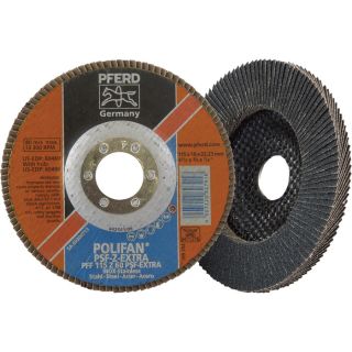 PFERD Zirconia Flap Disc   10 Pack, 4 1/2 Inch x 3/4 Inch x 7/8 Inch, 60 Grit,