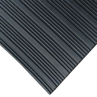 Rubber cal Composite Rib 36 inch Wide Black Anti slip Rubber Mat