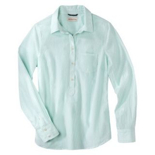 Merona Womens Popover Favorite Shirt   Aqua Stripe   M