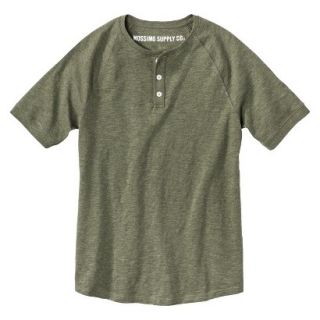 Mossimo Supply Co. Mens Short Sleeve Henley   Muddied Basil M