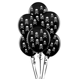 Black with White Skulls Matte Balloons