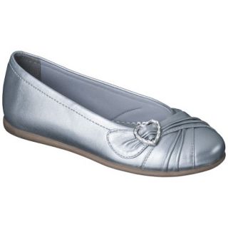 Girls Rachel Shoes Gemma Ballet Flats   Silver 2