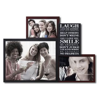 Adeco Adeco 3 opening Inspirational Picture Collage Frame Black Size 4x6