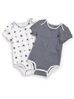 Ralph Lauren Infants Two Piece Bodysuit Set   Navy/White