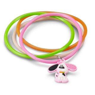 Playful Puppy Pink Rubber Bracelets