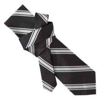 Merona Mens Tie   Black/Grey Stripe