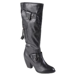 Womens Journee Collection Almond Toe Stud Detail Tall Boots Black  6