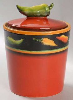 Clay Art Jalapeno (Red Center) Small Canister, Fine China Dinnerware   Peppers O