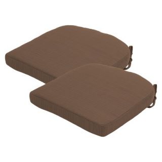 Threshold 2 Piece Outdoor Round Back Seat Cushion Set   Taupe