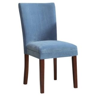Dining Chair Kinfine Parsons Chair Blue with Mid Tone Wood   Blue (Set of 2)