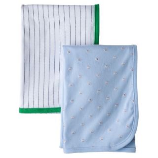 Just One YouMade by Carters Newborn Boys 2 Pack All Star Blanket   Green/Blue