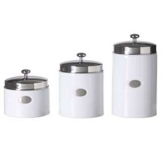 White Contempo Canisters   Set of 3