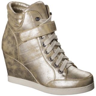 Womens Xhilaration Sandra Sneaker Wedge   Gold 6.5