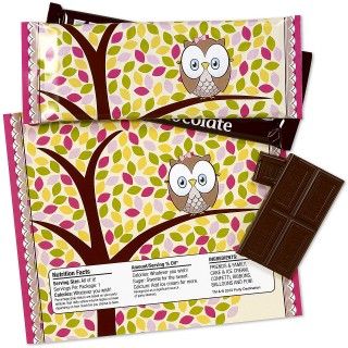 Pink Owl Large Candy Bar Wrappers