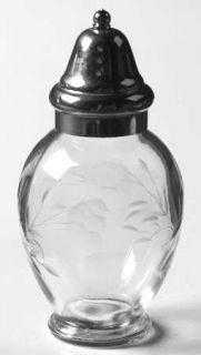 Princess House Crystal Heritage Salt Shaker   Gray Cut Floral Design,Clear