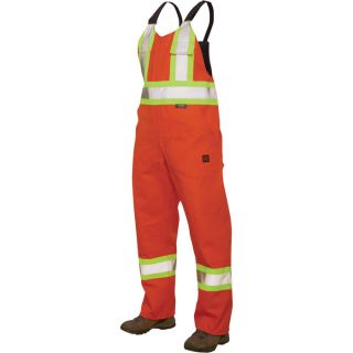 Tough Duck High Visibility Duck Unlined Bib Overall   Orange, 2XL, Model S76472