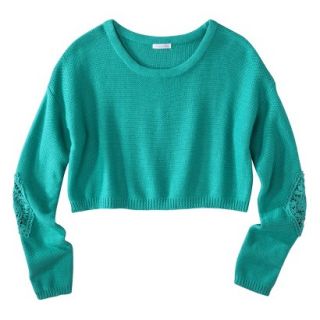 Xhilaration Juniors Cropped Sweater   Turquoise L(11 13)