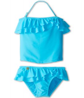 Jessica Simpson Kids Lovelace Tankini Set Girls Swimwear Sets (Blue)