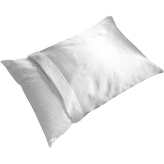 Levinsohn Pillow Guard Satin Beauty Care Pillow Protector, White