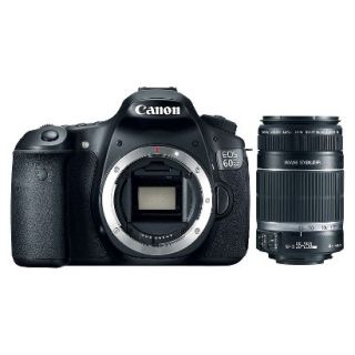Canon EOS 60D 18MP DSLR Camera with 55 250mm Lenses   Black