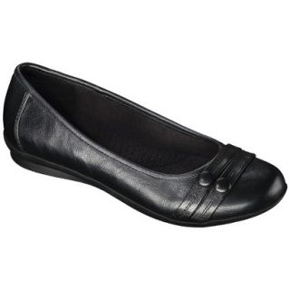 Womens Merona Maegan Comfort Ballet Flat with Buttons   Black 5.5