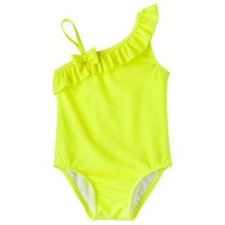 Circo Infant Toddler Girls Ruffle 1 Piece Swimsuit   Yellow 4T