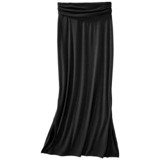 Merona Womens Knit Maxi Skirt w/Ruched Waist   Black   XXL
