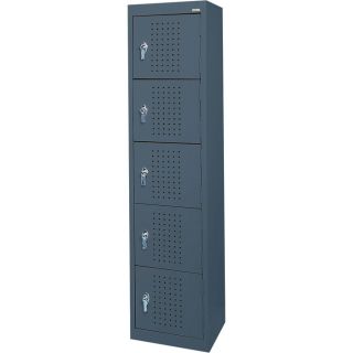 Sandusky Lee Welded Steel Storage Locker   5 Tier, 15 Inch W x 18 Inch D x 66