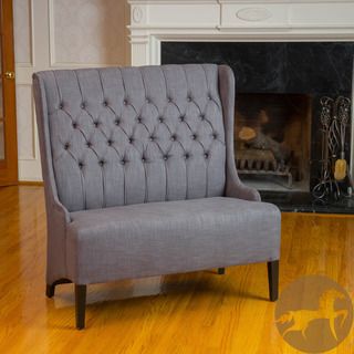 Christopher Knight Home Heidi Button Tufted Charcoal Wingback Loveseat