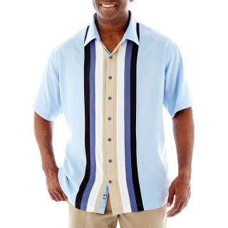 Nat Nast Short Sleeve Trackside Silk Tencel Shirt Big and Tall, Blue, Mens
