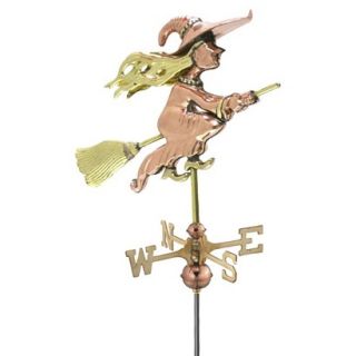 Good Directions Witch Garden Weathervane   Polished Copper w/Roof Mount