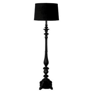 Threshold Double Socket Floor Lamp   Black (Includes CFL Bulbs)